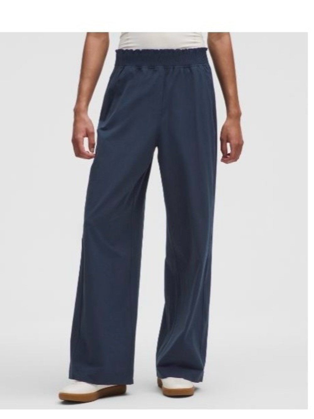lululemon athletica Wide-Leg Smocked-Waist Pants in Navy - washed and worn once